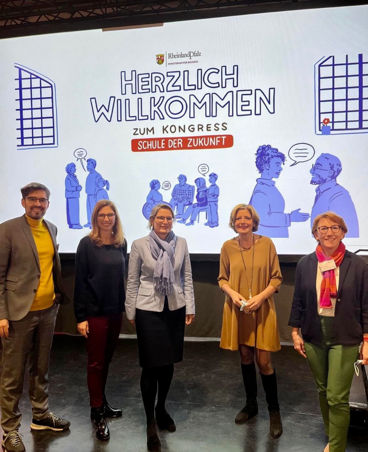 Von links nach rechts: Sven Teuber, Sabine Bätzing-Lichtenthäler, Stefanie Hubig, Malu Dreyer, Susanne Müller